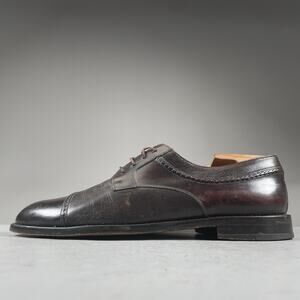 Mezlan Napoli Men's Size 9.5 Brown Leather Cap Toe Oxfords Dress Shoe Casual EUC